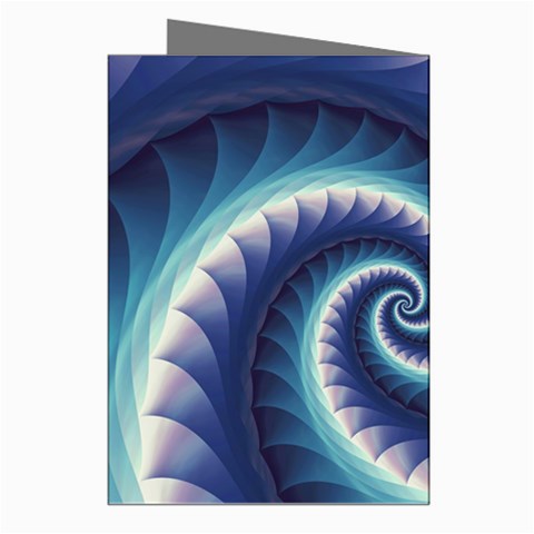 Purple & Aqua Spiral Fractal  Greeting Cards (Pkg of 8) from ArtsNow.com Right