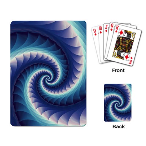 Purple & Aqua Spiral Fractal  Playing Cards Single Design from ArtsNow.com Back