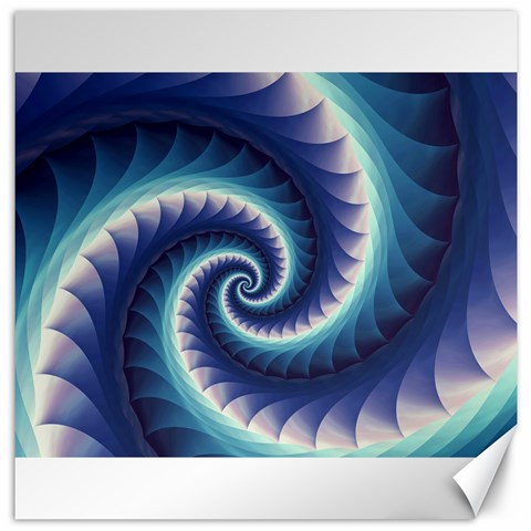 Purple & Aqua Spiral Fractal  Canvas 12  x 12  from ArtsNow.com 11.4 x11.56  Canvas - 1