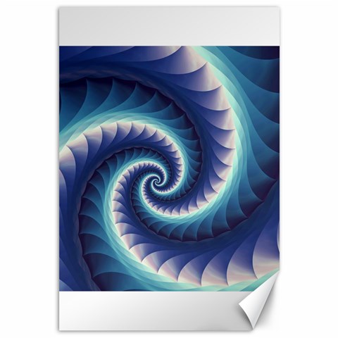 Purple & Aqua Spiral Fractal  Canvas 12  x 18  from ArtsNow.com 11.88 x17.36  Canvas - 1