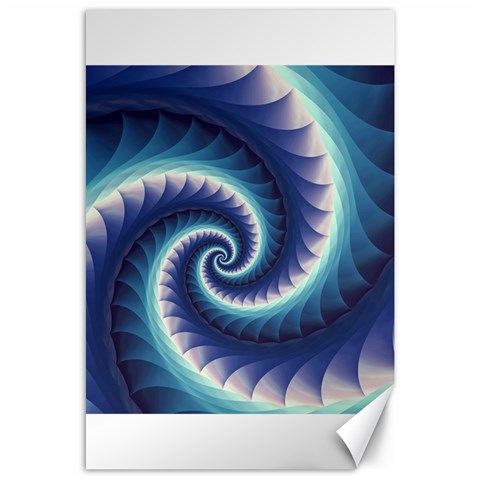 Purple & Aqua Spiral Fractal  Canvas 24  x 36  from ArtsNow.com 23.35 x34.74  Canvas - 1