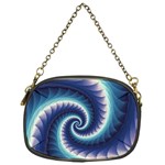 Purple & Aqua Spiral Fractal  Chain Purse (One Side)