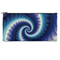 Purple & Aqua Spiral Fractal  Pencil Case from ArtsNow.com Front