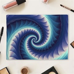 Purple & Aqua Spiral Fractal  Cosmetic Bag (XL) from ArtsNow.com Front