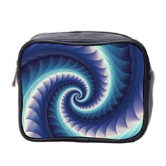 Purple & Aqua Spiral Fractal  Mini Toiletries Bag (Two Sides) from ArtsNow.com Front