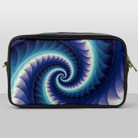 Purple & Aqua Spiral Fractal  Toiletries Bag (One Side) from ArtsNow.com Front