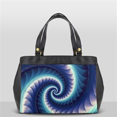 Purple & Aqua Spiral Fractal  Oversize Office Handbag (2 Sides) from ArtsNow.com Front