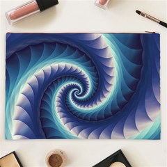 Purple & Aqua Spiral Fractal  Cosmetic Bag (XXL) from ArtsNow.com Back