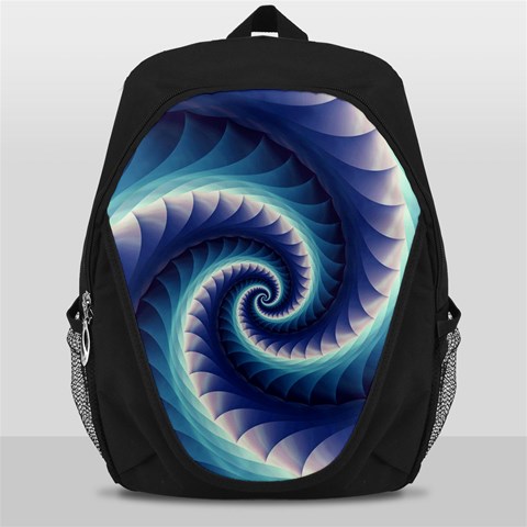 Purple & Aqua Spiral Fractal  Backpack Bag from ArtsNow.com Front