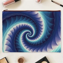 Purple & Aqua Spiral Fractal  Cosmetic Bag (XXXL) from ArtsNow.com Front