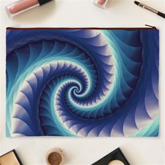 Purple & Aqua Spiral Fractal  Cosmetic Bag (XXXL) from ArtsNow.com Back