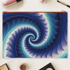 Purple & Aqua Spiral Fractal  Cosmetic Bag (XXXL) from ArtsNow.com Back