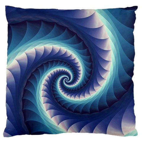 Purple & Aqua Spiral Fractal  Large Cushion Case (One Side) from ArtsNow.com Front