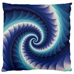 Purple & Aqua Spiral Fractal  Large Cushion Case (Two Sides)