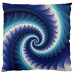 Purple & Aqua Spiral Fractal  Standard Flano Cushion Case (One Side)