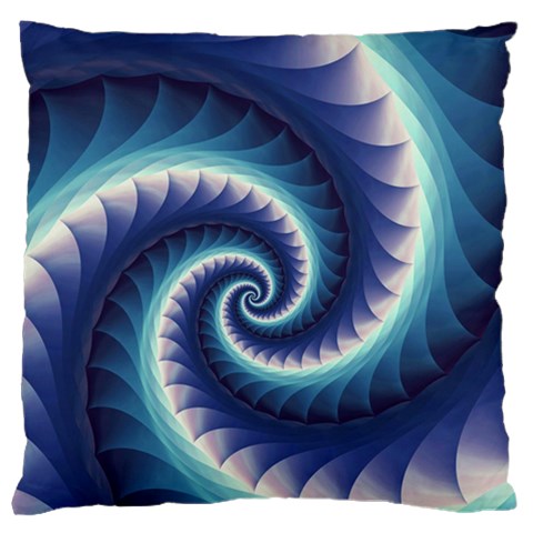 Purple & Aqua Spiral Fractal  Large Flano Cushion Case (Two Sides) from ArtsNow.com Front