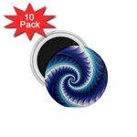 Purple & Aqua Spiral Fractal  1.75  Magnet (10 pack) 