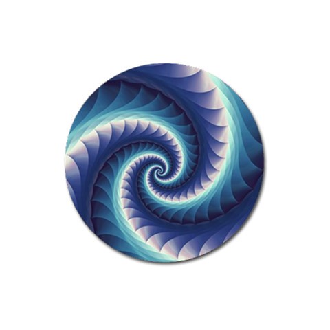 Purple & Aqua Spiral Fractal  Magnet 3  (Round) from ArtsNow.com Front