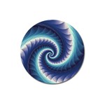 Purple & Aqua Spiral Fractal  Magnet 3  (Round)