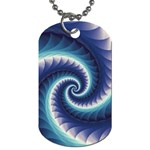 Purple & Aqua Spiral Fractal  Dog Tag (Two Sides)