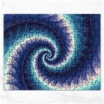 Purple & Aqua Spiral Fractal  Jigsaw Puzzle (Rectangular)