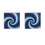 Purple & Aqua Spiral Fractal  Cufflinks (Square)