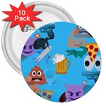 boy Emoji 3  Button (10 pack)