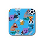 boy Emoji Rubber Coaster (Square)