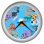 boy Emoji Wall Clock (Silver)