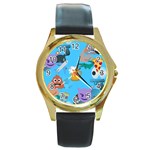 boy Emoji Round Gold Metal Watch