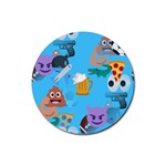 boy Emoji Rubber Coaster (Round)