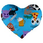 boy Emoji Large 19  Premium Heart Shape Cushion