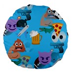 boy Emoji Large 18  Premium Flano Round Cushion 