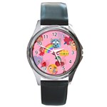 girly Emoji  Round Metal Watch