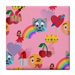 girly Emoji  Tile Coaster