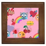 girly Emoji  Framed Tile