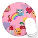 girly Emoji  Round Mousepad