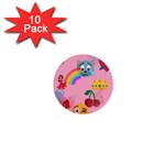 girly Emoji  1  Mini Button (10 pack) 