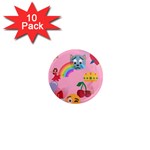 girly Emoji  1  Mini Magnet (10 pack) 