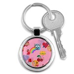 girly Emoji  Key Chain (Round)