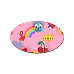 girly Emoji  Sticker (Oval)