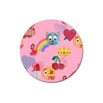 girly Emoji  Magnet 3  (Round)