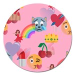 girly Emoji  Magnet 5  (Round)