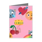 girly Emoji  Mini Greeting Card