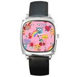 girly Emoji  Square Metal Watch