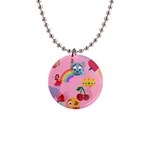 girly Emoji  1  Button Necklace