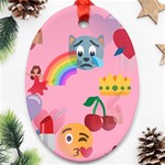 girly Emoji  Oval Ornament (Two Sides)