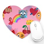 girly Emoji  Heart Mousepad