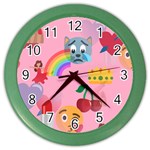 girly Emoji  Color Wall Clock