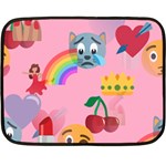 girly Emoji  Double Sided Fleece Blanket (Mini)